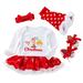 Stamzod My 1St Christmas Toddler Newborn Baby Girls Princess Letter Tutu Dress Set Christmas Outfits 4Pcs Suit Xmas Outfit 0-24Months On Clearance