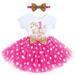 Baby Girls My 1st First Birthday Dress Cake Smash Outfit One Year Old Party Cotton Short Sleeve Polka Dots Tutu Dress with Sequin Bowknot Headband Set Summer Clothes