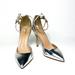 J. Crew Shoes | J.Crew Strap Pointed Toe Silver Heels | Color: Silver | Size: 8.5