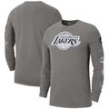T-shirt à manches longues avec logo Los Angeles Lakers Nike City Edition - Gris foncé chiné - Homme - Homme Taille: M