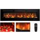 152cm Electric Fireplace Inserts, Recessed and Wall Mounted Fireplace Heater, Linear Fireplace/Thermostat, Remote & Touch Screen, Multicolor Flame, Timer, Log & Crystal, 750W/1500W…