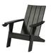 KUTIME | Plastic Adirondack Chair Patio Outdoor Plastic Chair with Cup Holder - Black