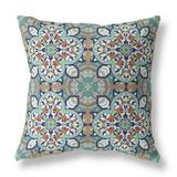 HomeRoots 417693 18 in. Cloverleaf Indoor Outdoor Zippered Throw Pillow Green & Muted Orange