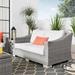 Modway Conway Outdoor Patio Wicker Rattan Loveseat in Light Gray White