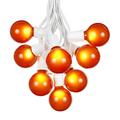 G50 String Lights with 25 Orange Globe Bulbs ? Outdoor Globe Light Strings ? Market Bistro CafÃ© Hanging String Lights ? Party Patio Garden Umbrella Globe Lights - White Wire - 25 Foot