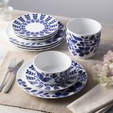 Noritake Sandefjord Set Of 4 Coupe Salad Plates, 8-1/4" Porcelain China/Ceramic in Blue | 8.25 W in | Wayfair 4398-405D