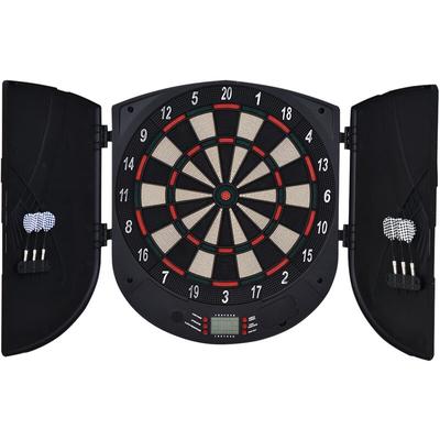 Homcom - Elektronische Dartscheibe Dartboard Dart-set mit 6 Darts Schwarz+Orange 26 Spiele und 185