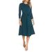 Fit & Flare Sweater Dress - Blue - Eliza J Dresses