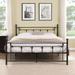 Queen Size Metal Bed Frame with Headboard and Footboard, Bed Frame with Under Bed Storage for bedroom