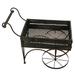 Zeckos 24 Inch Black Wood & Metal Wagon Cart Style Plant Stand - 20 X 24 X 13 inches