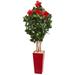 5.5' Hibiscus Artificial Tree in Red Tower Planter