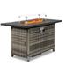 Propane Fire Pit Table 43in Outdoor Gas Fire Pit 50 000 BTU Gas Fire Pit Table with Glass Guard Wind Lid and Volcanic Stones for Patio Backyard Deck Garden Gray