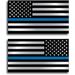 2 Pack of Thin Blue Line Police Officer One Regular and One Reversed BLM American Flag Vinyl Decal Sticker Car Truck 3 x 5.5