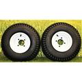 Antego Tire and Wheel 18x8.50-8 Turf Tires on 8x7 White Steel Wheels Compatible with Golf Carts and Mowers (Compatible with Toro Grandstand) (Set of 2)