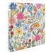 CounterArt Meadow Floral White 3-Ring 1-inch Deco-Soft Plastic Binder