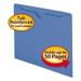 Smead Colored File Jackets with Reinforced Double-Ply Tab Straight Tab Letter Size Blue 100/Box