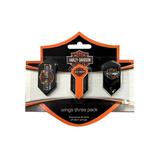Harley-Davidson Wings Assorted Dart Slim Flights Pack - Pack of 9 - Black 642D Harley Davidson