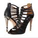 Coach Shoes | Coach Josey Black Roccia Leather Snake Print High Heels Sandals Size 6.5 B | Color: Black/Tan | Size: 6.5