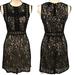 Disney Dresses | Disney Beauty And The Beast Allover Lace Sleeveless Lined Mini Dress Black Xs | Color: Black/Cream | Size: Xs