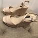 Nine West Shoes | Nine West Nude Platform Sandals Size 7 | Color: Cream/Tan | Size: 7