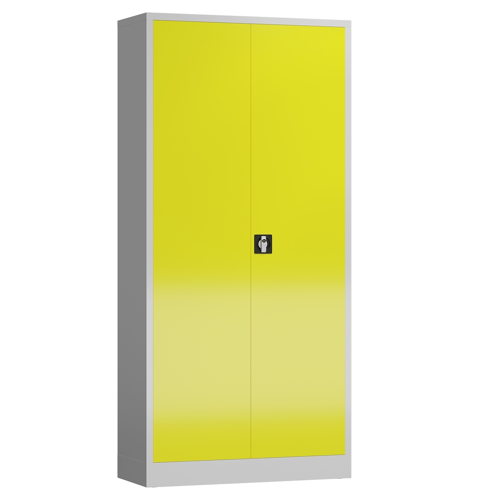 ClassiX Flügeltürenschrank, 1945 x 920 x 600 mm, lichtgrau/zinkgelb Image