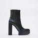 Zara Shoes | New Zara Platform Black Ankle Boots 3153/810 Size 9 Rare | Color: Black | Size: 9