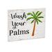 JennyGems Funny Farmhouse Bathroom Signs Beach Bathroom Decor Palm Tree Decor Beach Wall Decor Rustic Wood Palm Tree Wall Decor Beach Signs Coastal Farmhouse Decor (Wash Your Palms)