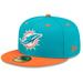 Men's New Era Aqua/Orange Miami Dolphins Flipside 2Tone 59FIFTY Fitted Hat