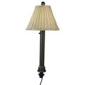 Umbrella Table Lamp 19777 with 2 in. black tube body and stone all-weather wicker shade