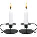 Candle Holder Candlestick Holder Chamberstick Candle Holder Black Candle Holder for Taper Candles Retro Wrought Iron Taper Candle Holder for Wedding Dinning Party Decorations (Light Black)