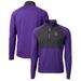 Men's Cutter & Buck Black/Purple LSU Tigers Adapt Eco Knit Hybrid Recycled Quarter-Zip Pullover Top