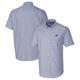 Men's Cutter & Buck Light Blue Michigan Wolverines Vault Stretch Oxford Short Sleeve Button-Down Shirt