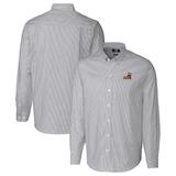 Men's Cutter & Buck Charcoal Arizona State Sun Devils Vault Stretch Oxford Stripe Long Sleeve Button-Down Shirt
