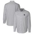 Men's Cutter & Buck Charcoal Gonzaga Bulldogs Vault Stretch Oxford Stripe Long Sleeve Button-Down Shirt