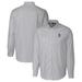 Men's Cutter & Buck Charcoal Southern Illinois Salukis Vault Stretch Oxford Stripe Long Sleeve Button-Down Shirt