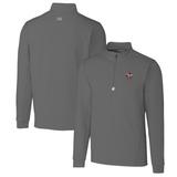 Men's Cutter & Buck Steel Louisville Cardinals Traverse Stretch Quarter Zip-Pullover Top