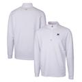 Men's Cutter & Buck White Michigan Wolverines Traverse Stretch Quarter Zip-Pullover Top