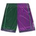 Men's Mitchell & Ness Green/Purple Milwaukee Bucks Big Tall Hardwood Classics Split Swingman Shorts