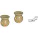 India Meets India Tea Light Candle Holder [Cream - 3.5 ] Ceramic Tea Light Candle Holder/Aroma Burner - Set of 2 w/ 4 Tea Lights