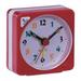 Simple Battery Operated Mini No Tick Bedside Clocks Alarm Clock Home Decor Number Clock RED