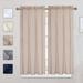 LingStar beige 30 x45 2pcs Embossed Textured Soft Microfiber Kitchen Tier Curtains for Windows Short Half Window Cafe Curtains Bathroom Window Curtains