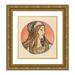 Alphonse Mucha 15x16 Gold Ornate Wood Frame and Double Matted Museum Art Print Titled - Stained Glass for the Facade of the Fouquet Store