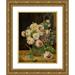 Ferdinand Georg WaldmÃ¼ller 19x24 Gold Ornate Framed and Double Matted Museum Art Print Titled - Rose Bouquet at the Window (1832)