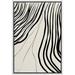PixonSign Framed Canvas Print Wall Art Duotone Geometric Spiral Ring Wave Landscape Abstract Shapes Illustrations Modern Art Boho Decorative Chic for Living Room Bedroom Office - 24 x36 WHITE