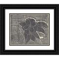 Samuel Jessurun de Mesquita 14x12 Black Ornate Wood Framed Double Matted Museum Art Print Titled: Camelia (Black; Around a Maze -Like Pattern) (1920)