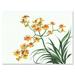 Designart Yellow Vintage Orchids On White Traditional Canvas Wall Art Print