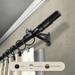 InStyleDesign Barra Adjustable Curtain Rod Black 18 to 28 inches Black Finish