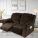 6-Piece Velvet Recliner Sofa Cover 2 Seater Loveseat Slipcover Non-Slip Stretch Couch Furniture Protector Dark Brown