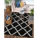 Well Woven Harbor Trellis Black Quatrefoil Geometric Modern Area Rug 3 3 x 4 7