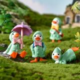 XWQ 4Pcs/Set Animated Ducks Figurines Cartoon Plastic Exquisite Decorative Ducks Statue for Kids